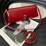 Eden Burgundy Leather Clutch Purse – Elegant Envelope Evening Bag - in Burgundy | Arvea Bags