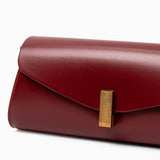 Eden Burgundy Leather Clutch Purse – Elegant Envelope Evening Bag - in Burgundy | Arvea Bags