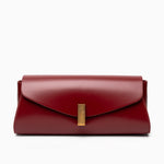 Eden Burgundy Leather Clutch Purse – Elegant Envelope Evening Bag - in Burgundy | Arvea Bags