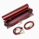 Eden Burgundy Leather Clutch Purse – Elegant Envelope Evening Bag - in Burgundy | Arvea Bags
