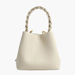 Elara | Blush Pink Braided Handle Tote – Chic & Timeless - in Beige | Arvea Bags