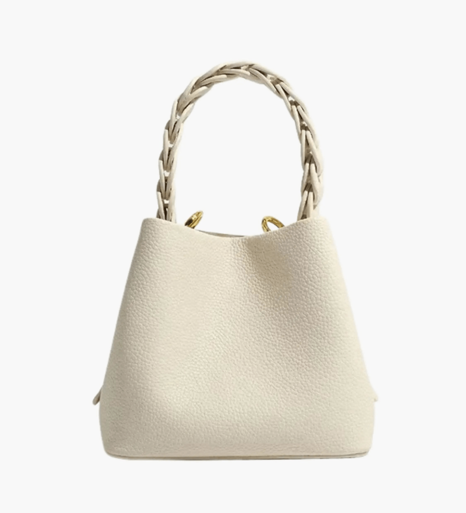 Elara | Blush Pink Braided Handle Tote – Chic & Timeless - in Beige | Arvea Bags