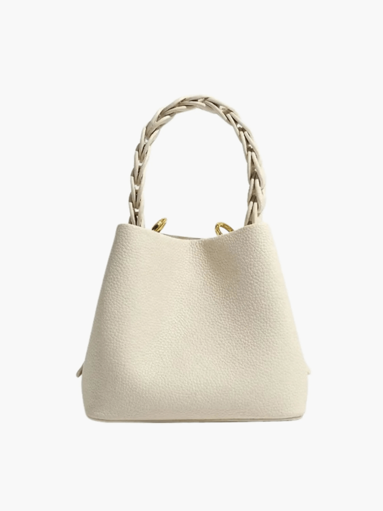 Elara | Blush Pink Braided Handle Tote – Chic & Timeless - in Beige | Arvea Bags