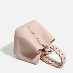 Elara | Blush Pink Braided Handle Tote – Chic & Timeless - in Black | Arvea Bags