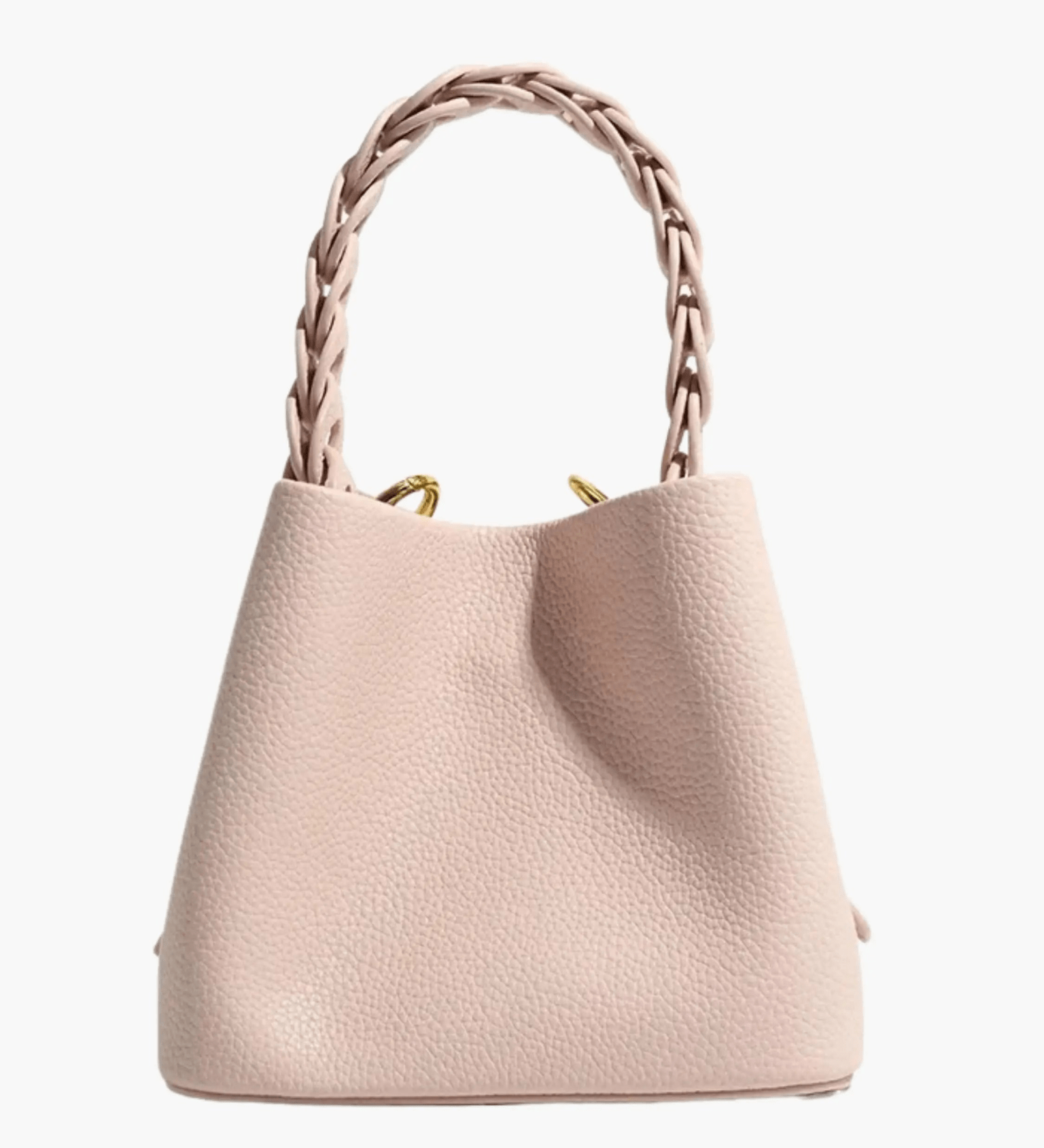 Elara | Blush Pink Braided Handle Tote – Chic & Timeless - in Black | Arvea Bags