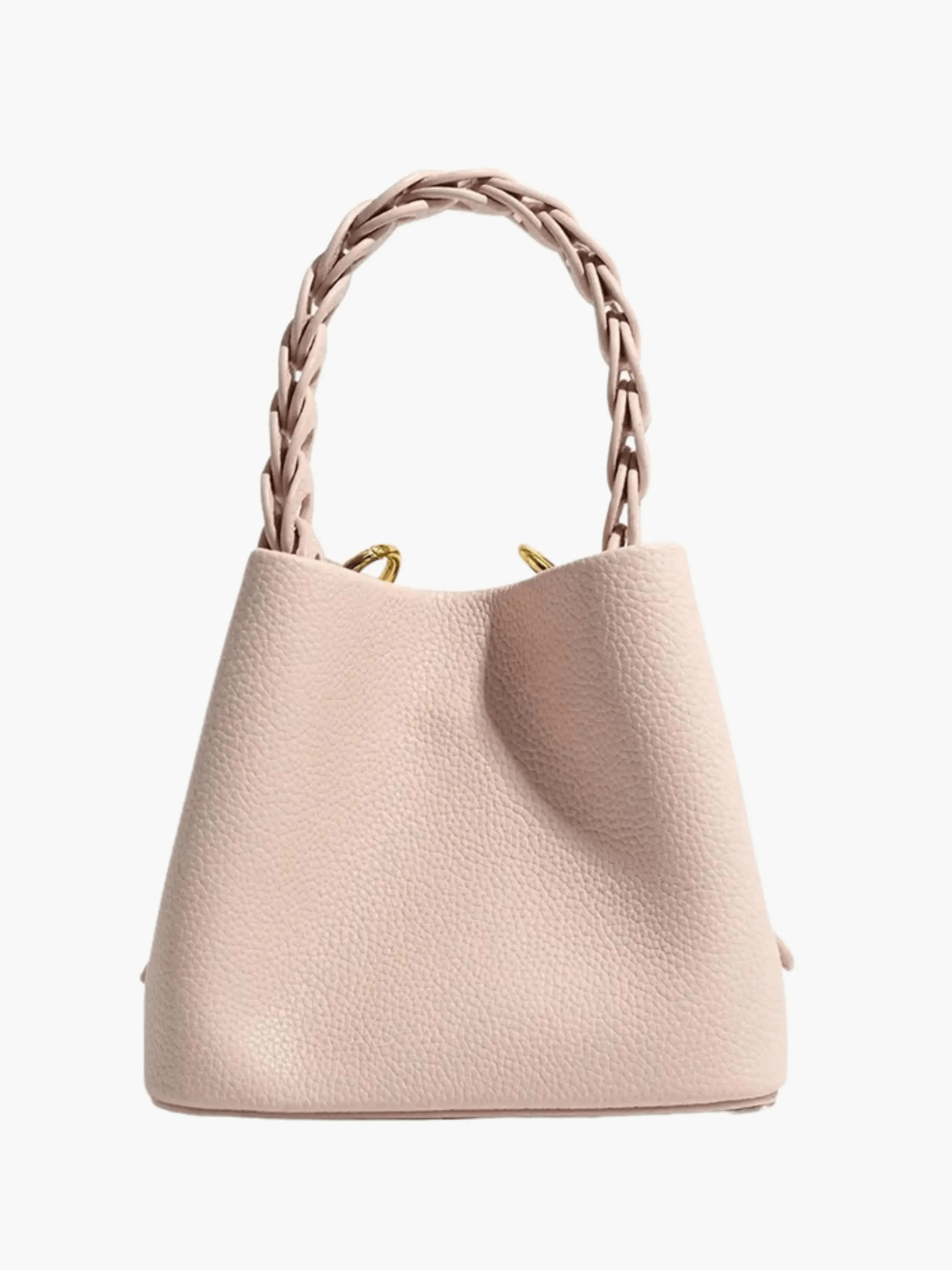 Elara | Blush Pink Braided Handle Tote – Chic & Timeless - in Black | Arvea Bags