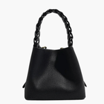 Elara | Blush Pink Braided Handle Tote – Chic & Timeless - in Black | Arvea Bags