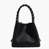 Elara | Blush Pink Braided Handle Tote – Chic & Timeless - in Black | Arvea Bags