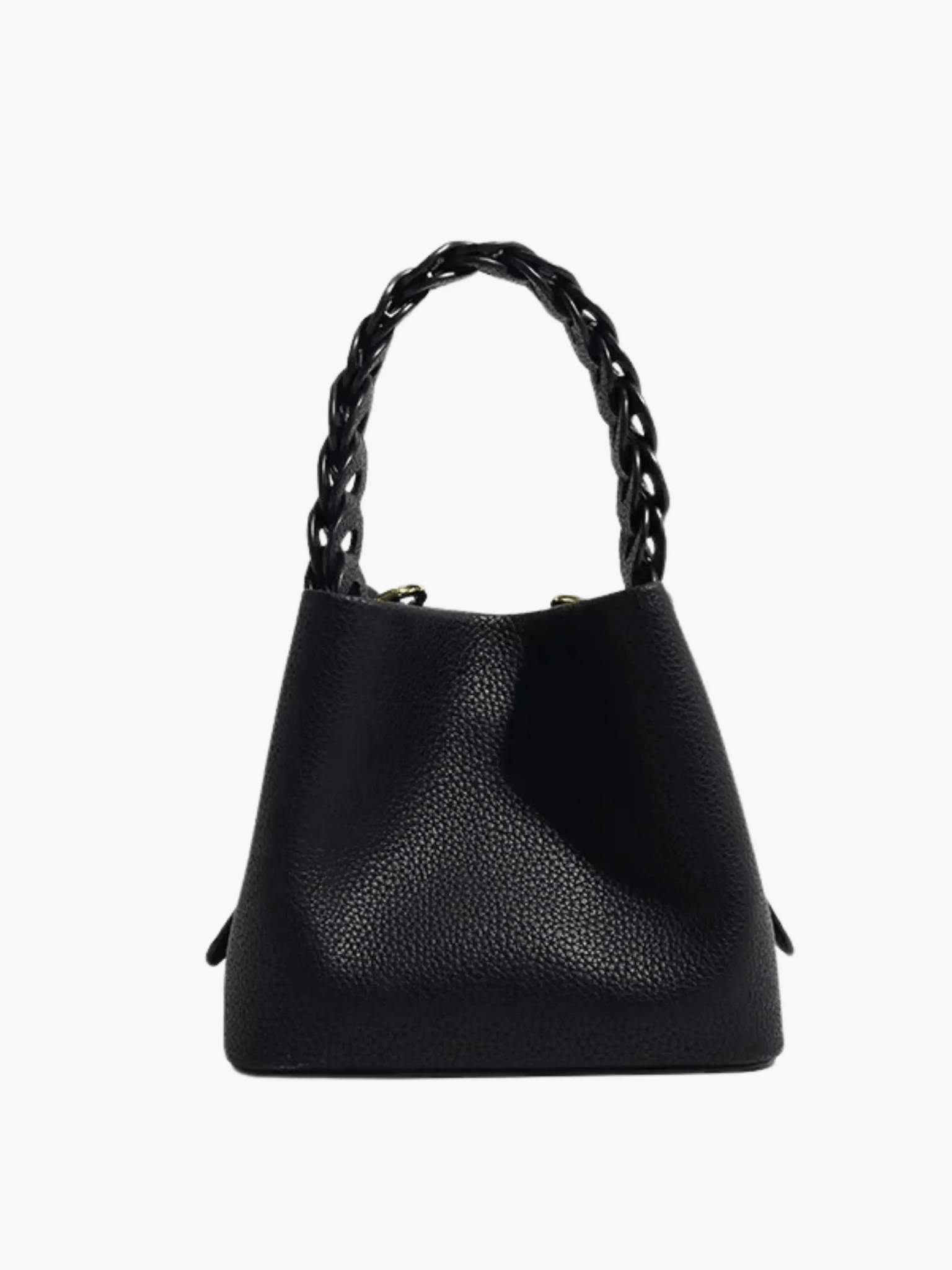 Elara | Blush Pink Braided Handle Tote – Chic & Timeless - in Black | Arvea Bags