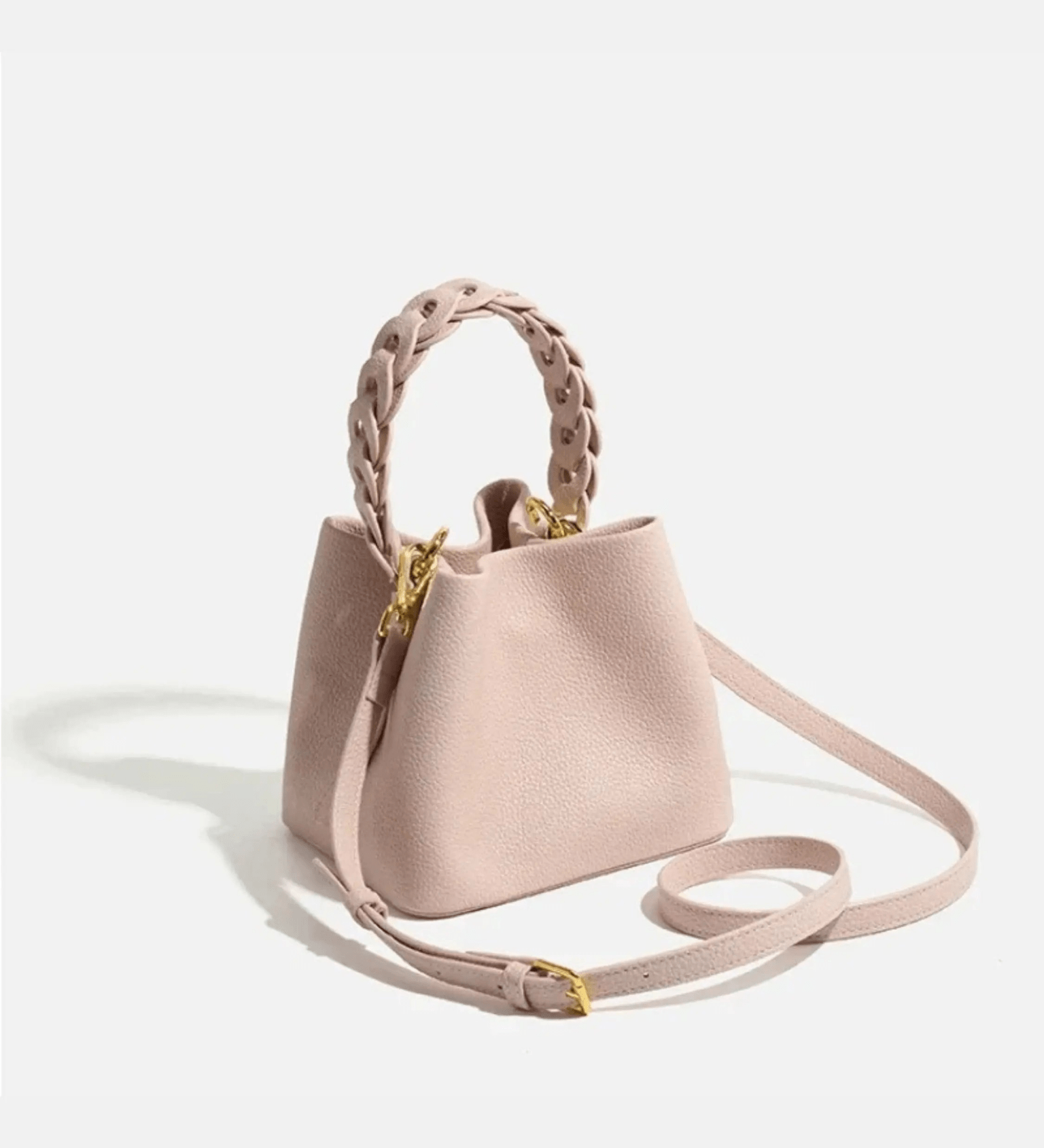 Elara | Blush Pink Braided Handle Tote – Chic & Timeless - in Black | Arvea Bags