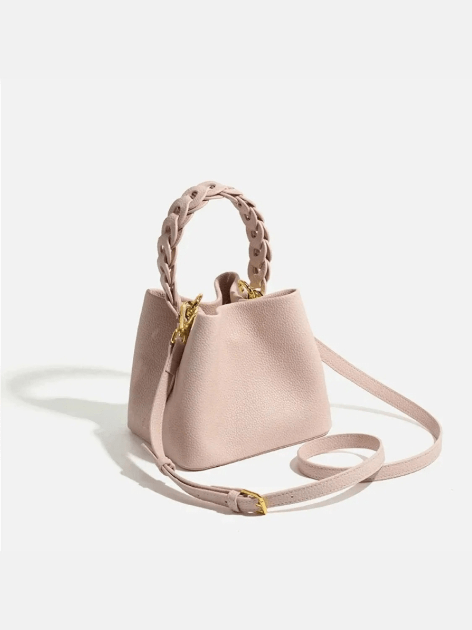 Elara | Blush Pink Braided Handle Tote – Chic & Timeless - in Black | Arvea Bags
