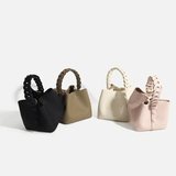 Elara | Blush Pink Braided Handle Tote – Chic & Timeless - in Black | Arvea Bags