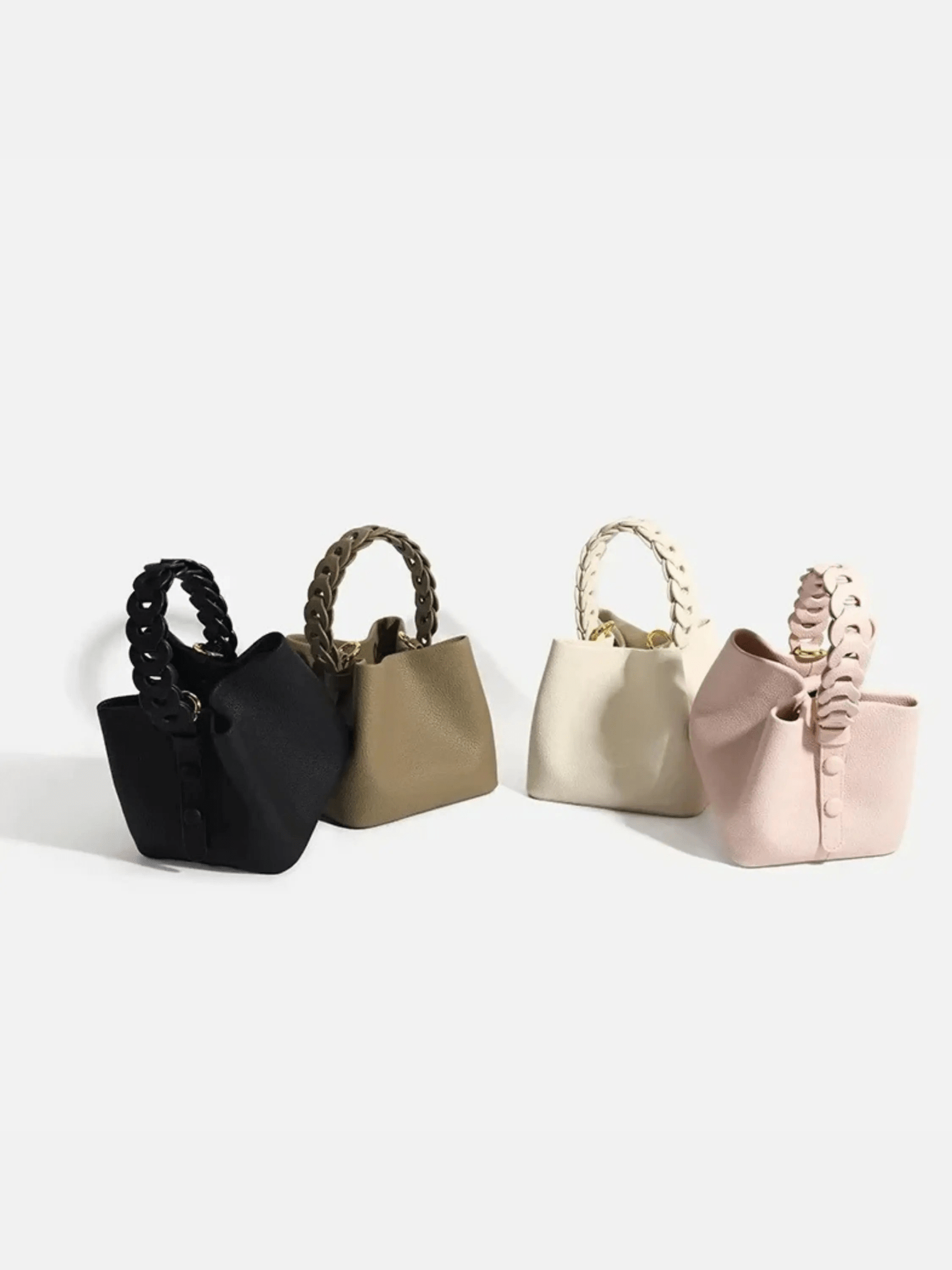 Elara | Blush Pink Braided Handle Tote – Chic & Timeless - in Black | Arvea Bags