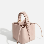 Elara | Blush Pink Braided Handle Tote – Chic & Timeless - in Black | Arvea Bags