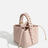 Elara | Blush Pink Braided Handle Tote – Chic & Timeless - in Black | Arvea Bags