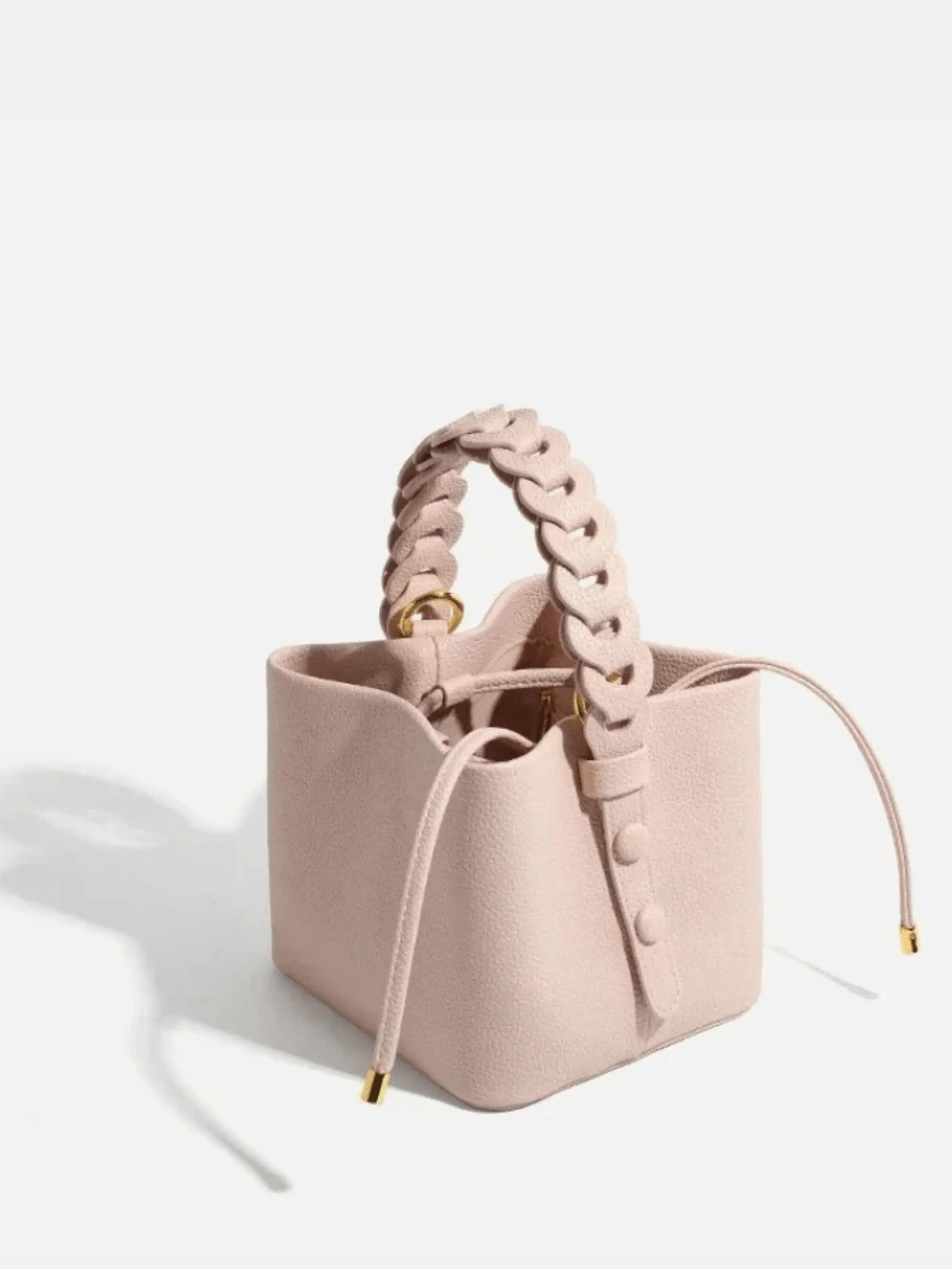 Elara | Blush Pink Braided Handle Tote – Chic & Timeless - in Black | Arvea Bags