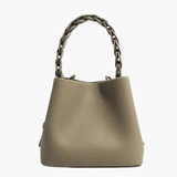 Elara | Blush Pink Braided Handle Tote – Chic & Timeless - in Khaki | Arvea Bags