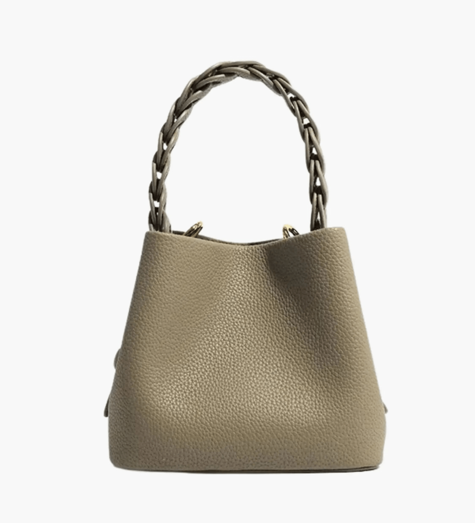 Elara | Blush Pink Braided Handle Tote – Chic & Timeless - in Khaki | Arvea Bags