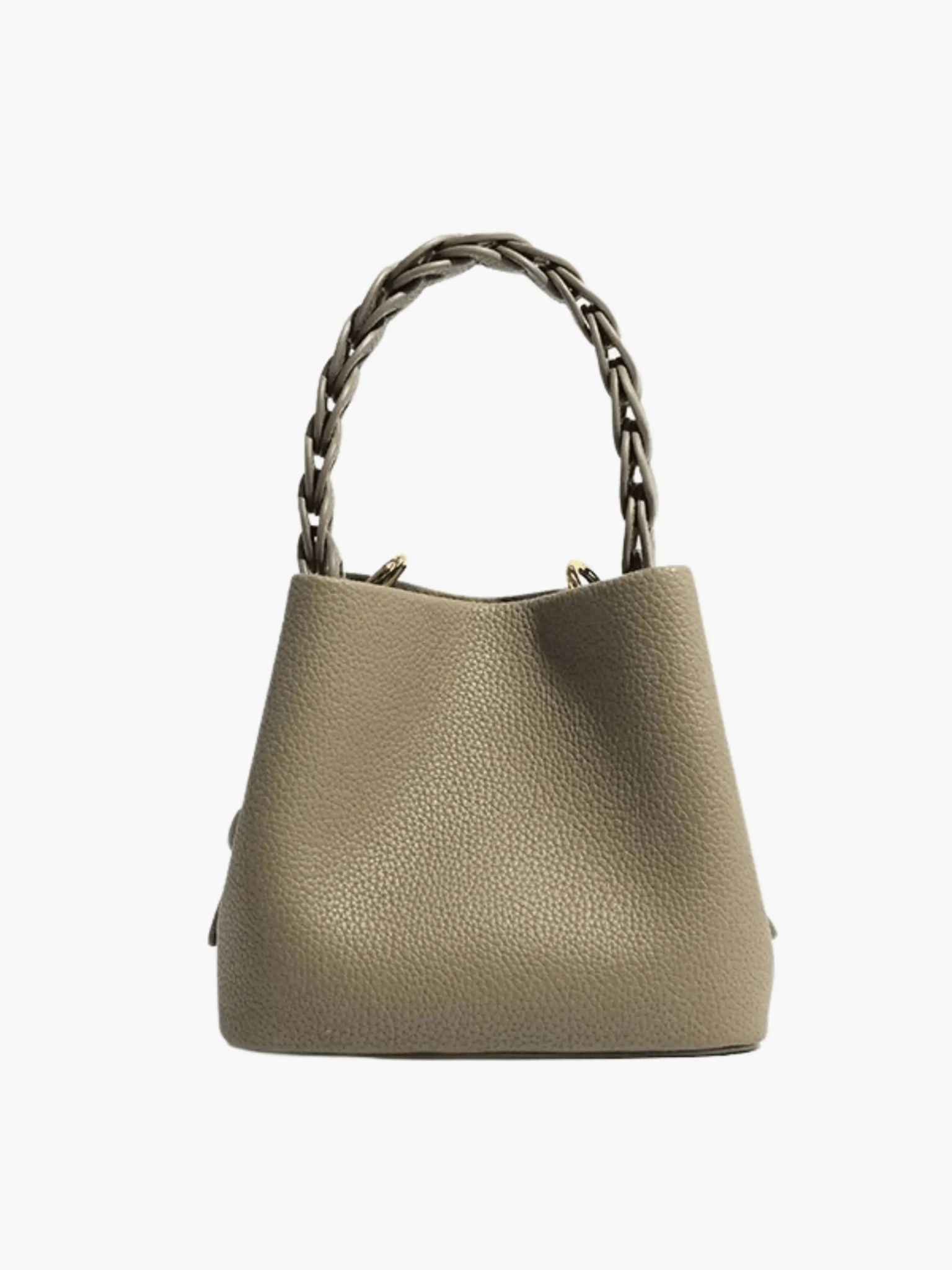 Elara | Blush Pink Braided Handle Tote – Chic & Timeless - in Khaki | Arvea Bags