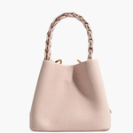 Elara | Blush Pink Braided Handle Tote – Chic & Timeless - in Light Pink | Arvea Bags