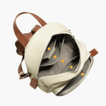 Elara | Cream Leather Mini Backpack – Chic & Compact - in Light Beige | Arvea Bags