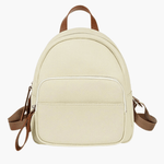 Elara | Cream Leather Mini Backpack – Chic & Compact - in Light Beige | Arvea Bags