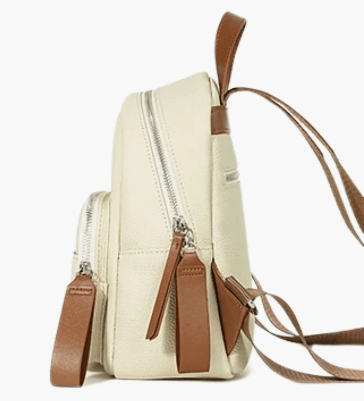 Elara | Cream Leather Mini Backpack – Chic & Compact - in Light Beige | Arvea Bags