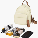 Elara | Cream Leather Mini Backpack – Chic & Compact - in Light Beige | Arvea Bags