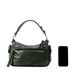 Elara | Luxe Deep Green Leather Shoulder Bag – Stylish & Functional - in Black | Arvea Bags