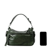 Elara | Luxe Deep Green Leather Shoulder Bag – Stylish & Functional - in Black | Arvea Bags