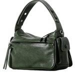 Elara | Luxe Deep Green Leather Shoulder Bag – Stylish & Functional - in Black | Arvea Bags