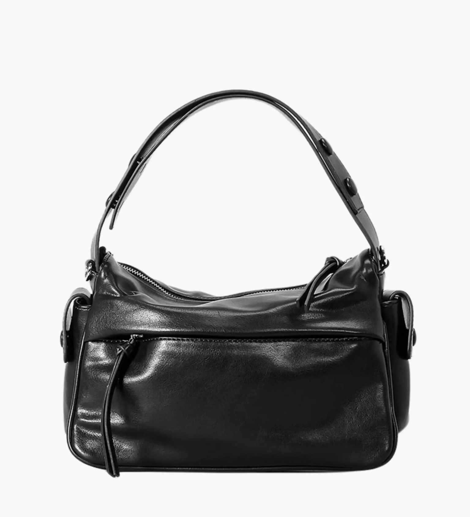 Elara | Luxe Deep Green Leather Shoulder Bag – Stylish & Functional - in Black | Arvea Bags