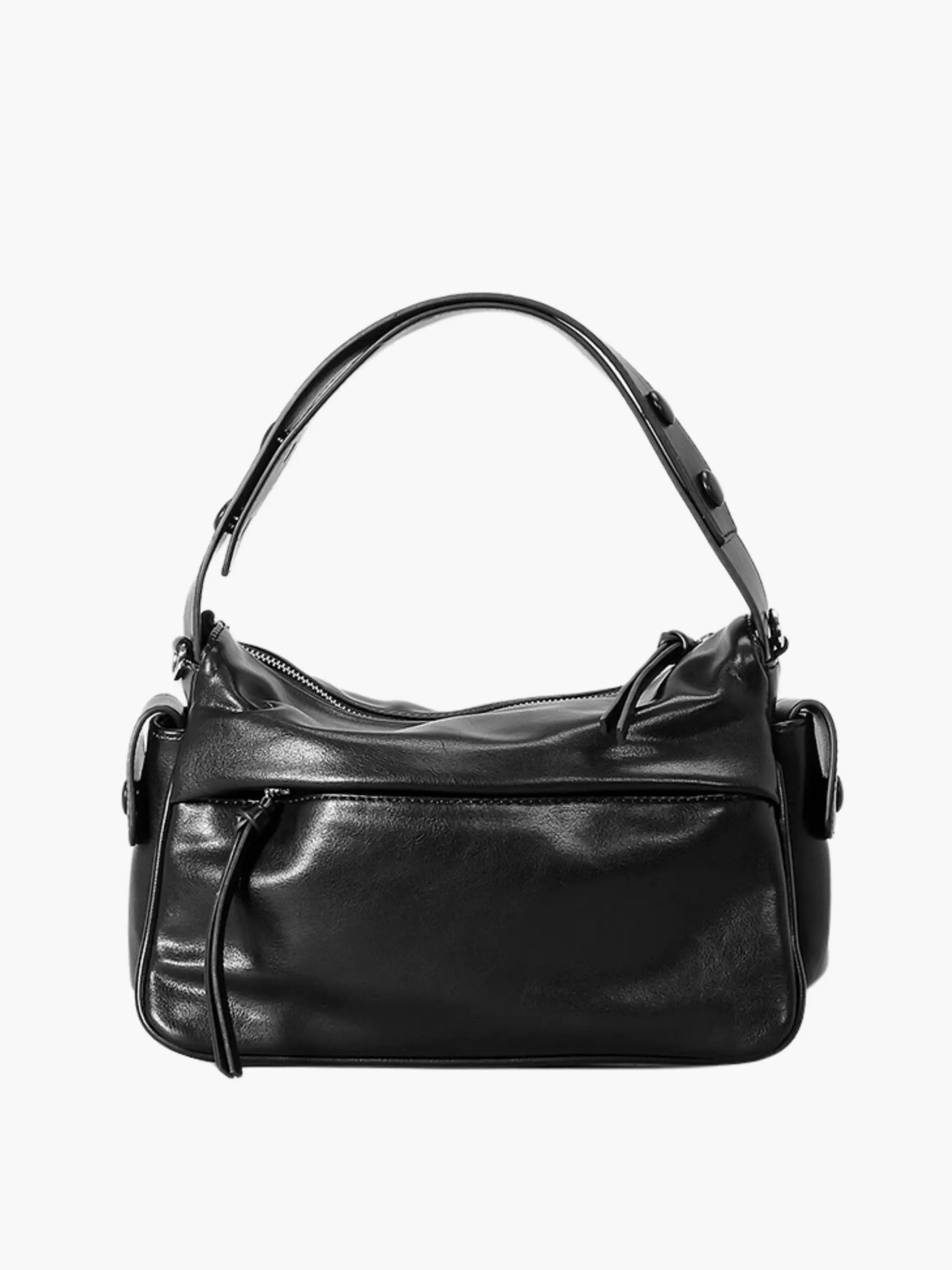 Elara | Luxe Deep Green Leather Shoulder Bag – Stylish & Functional - in Black | Arvea Bags