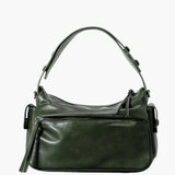 Elara | Luxe Deep Green Leather Shoulder Bag – Stylish & Functional - in Black | Arvea Bags