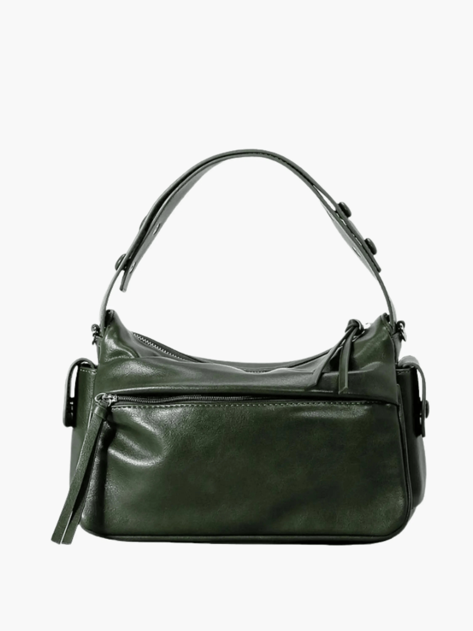 Elara | Luxe Deep Green Leather Shoulder Bag – Stylish & Functional - in Black | Arvea Bags