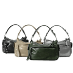 Elara | Luxe Deep Green Leather Shoulder Bag – Stylish & Functional - in Black | Arvea Bags