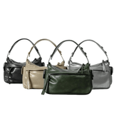 Elara | Luxe Deep Green Leather Shoulder Bag – Stylish & Functional - in Black | Arvea Bags