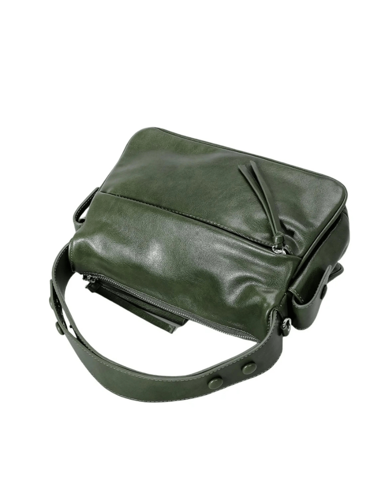 Elara | Luxe Deep Green Leather Shoulder Bag – Stylish & Functional - in Black | Arvea Bags