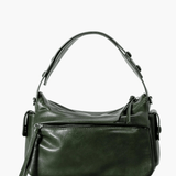 Elara | Luxe Deep Green Leather Shoulder Bag – Stylish & Functional - in Khaki | Arvea Bags