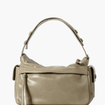 Elara | Luxe Deep Green Leather Shoulder Bag – Stylish & Functional - in Khaki | Arvea Bags