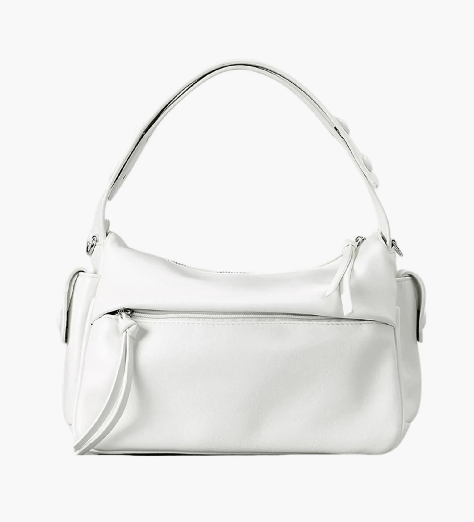 Elara | Luxe Deep Green Leather Shoulder Bag – Stylish & Functional - in Light Beige | Arvea Bags