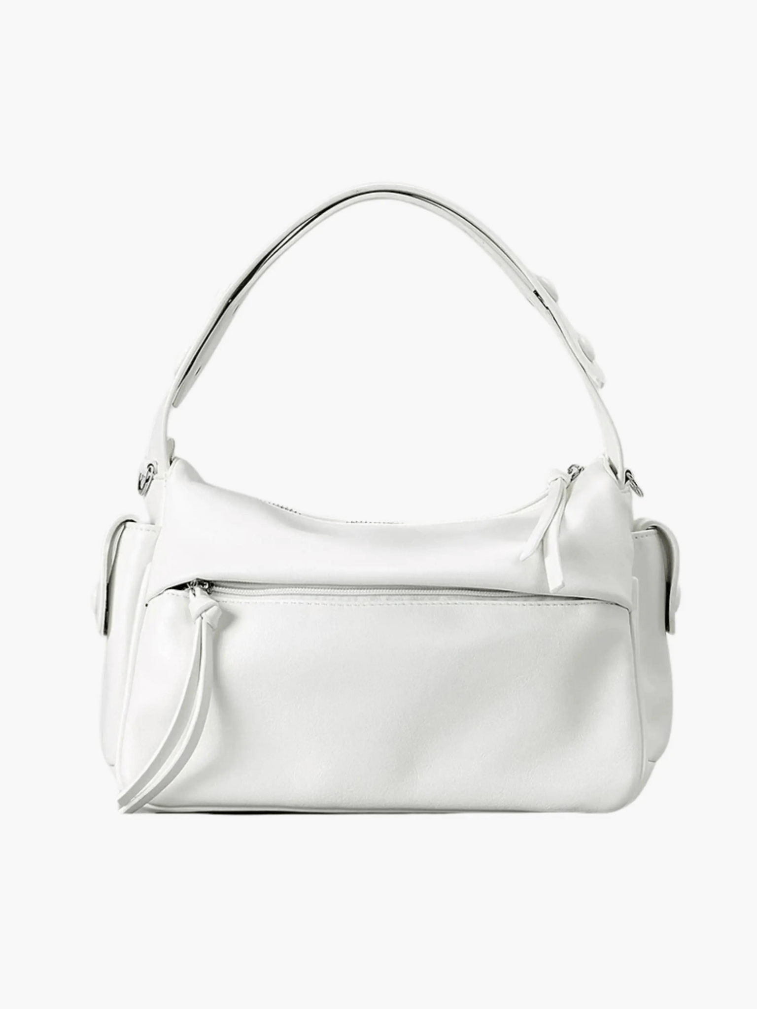Elara | Luxe Deep Green Leather Shoulder Bag – Stylish & Functional - in Light Beige | Arvea Bags