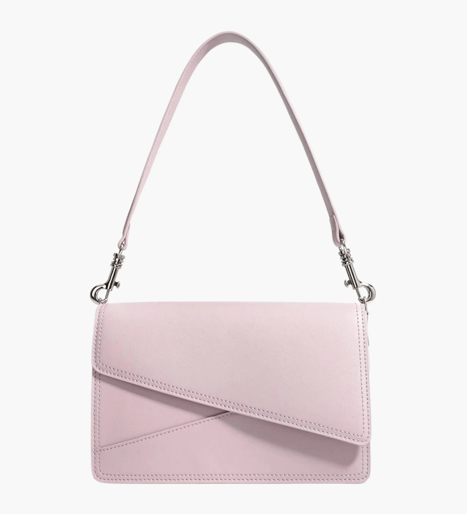 Elara | Olive & Beige Asymmetrical Shoulder Bag – Contemporary Chic - in Beige Pink | Arvea Bags