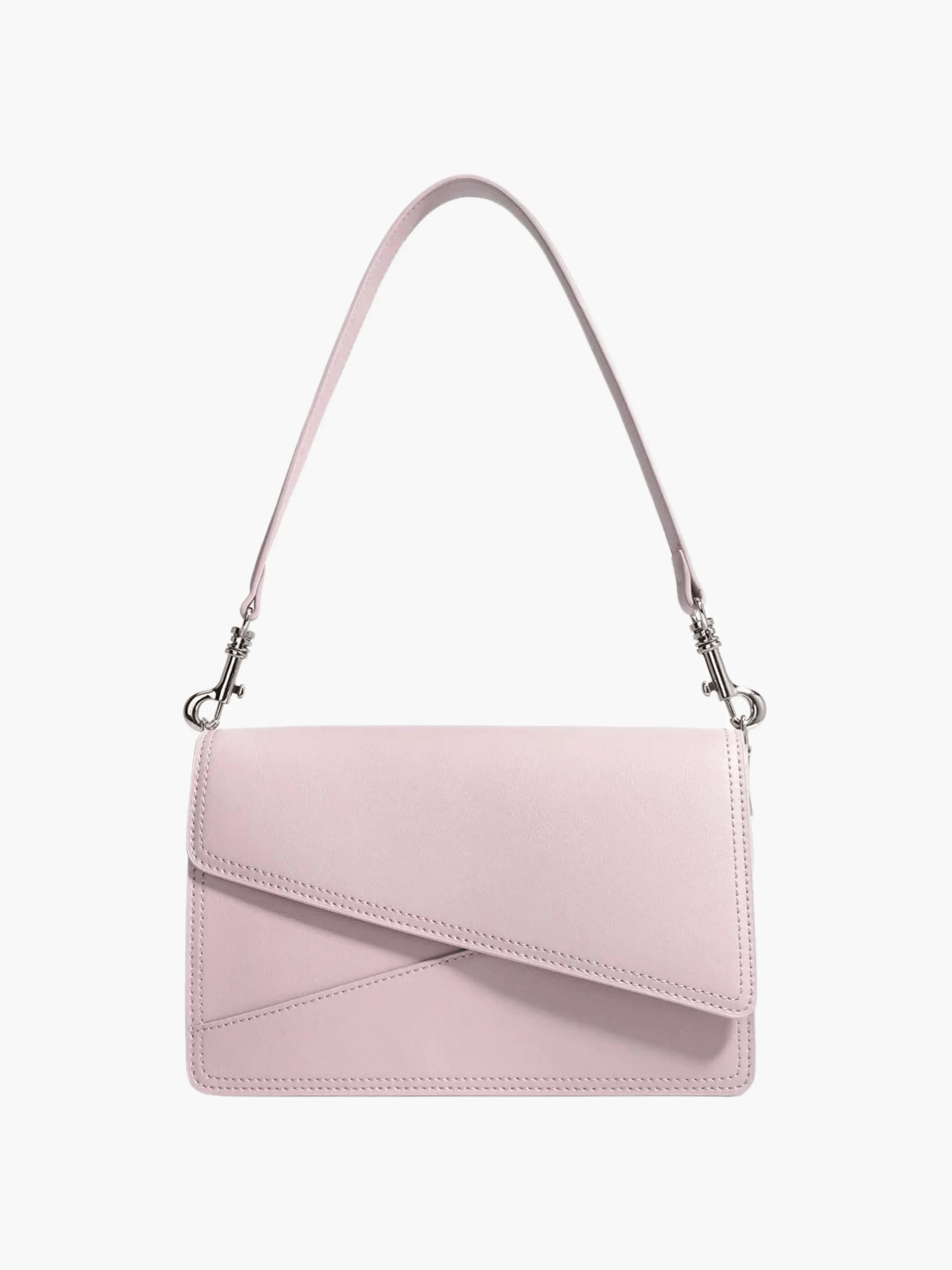 Elara | Olive & Beige Asymmetrical Shoulder Bag – Contemporary Chic - in Beige Pink | Arvea Bags