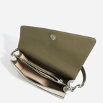 Elara | Olive & Beige Asymmetrical Shoulder Bag – Contemporary Chic - in Olive | Arvea Bags