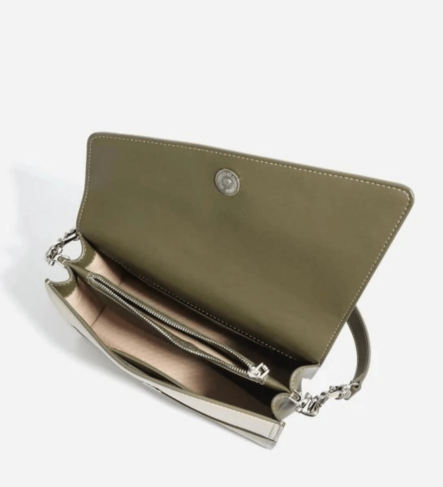 Elara | Olive & Beige Asymmetrical Shoulder Bag – Contemporary Chic - in Olive | Arvea Bags