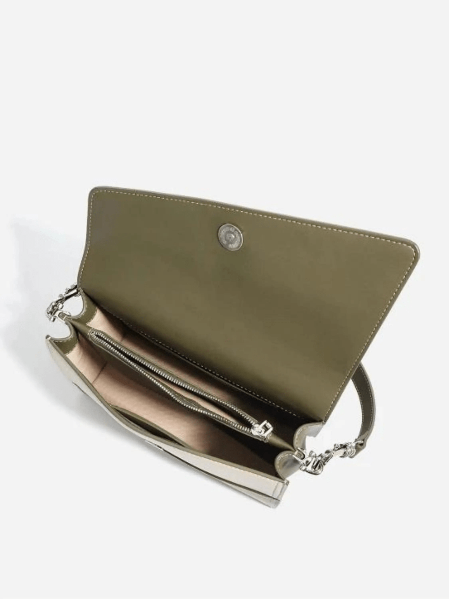 Elara | Olive & Beige Asymmetrical Shoulder Bag – Contemporary Chic - in Olive | Arvea Bags