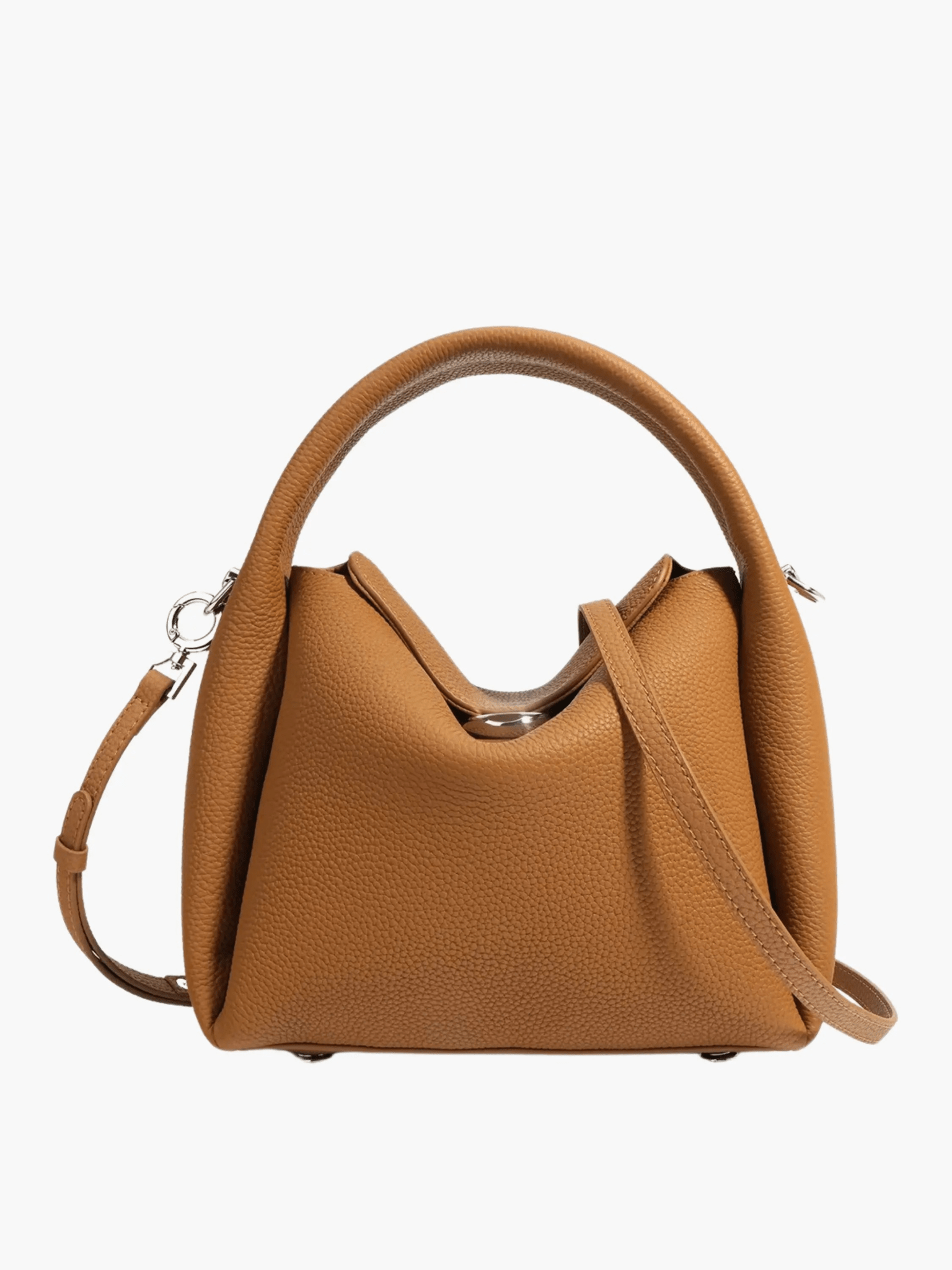 Elara | Soft Tan Leather Handbag – Elegant & Versatile - in Brown | Arvea Bags