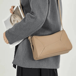 Elarielle | Contemporary Taupe Leather Shoulder Bag – Sleek & Versatile - in Blue | Arvea Bags