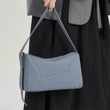 Elarielle | Contemporary Taupe Leather Shoulder Bag – Sleek & Versatile - in Blue | Arvea Bags